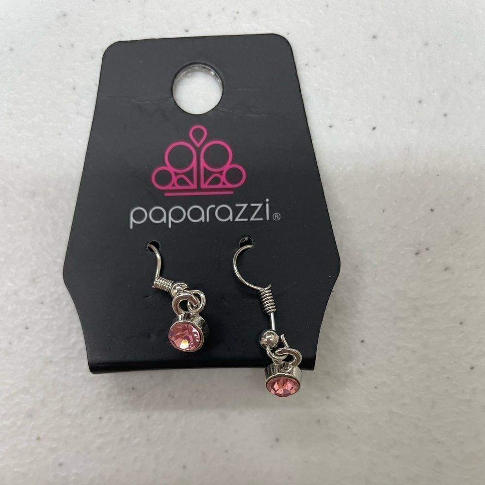 NWT- Paparazzi Pink Diamond Earrings